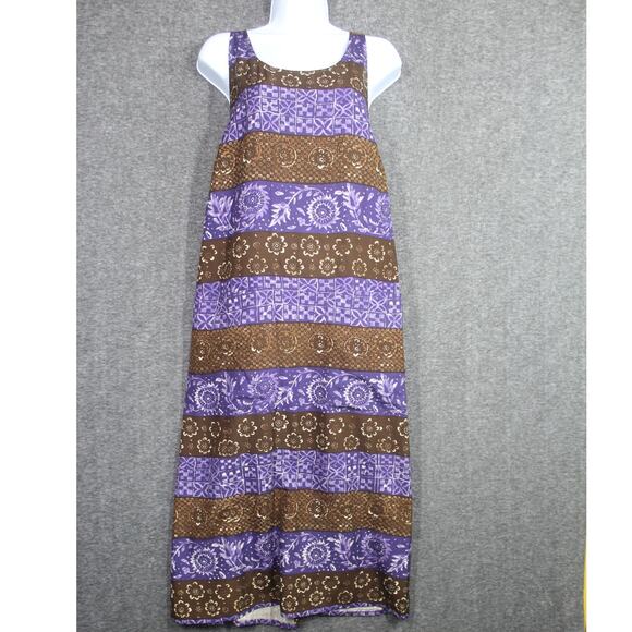 Adrienne Vittadini Silk Sport Wrap Batik Midi Dress Purple Size XS - Picture 1 of 6